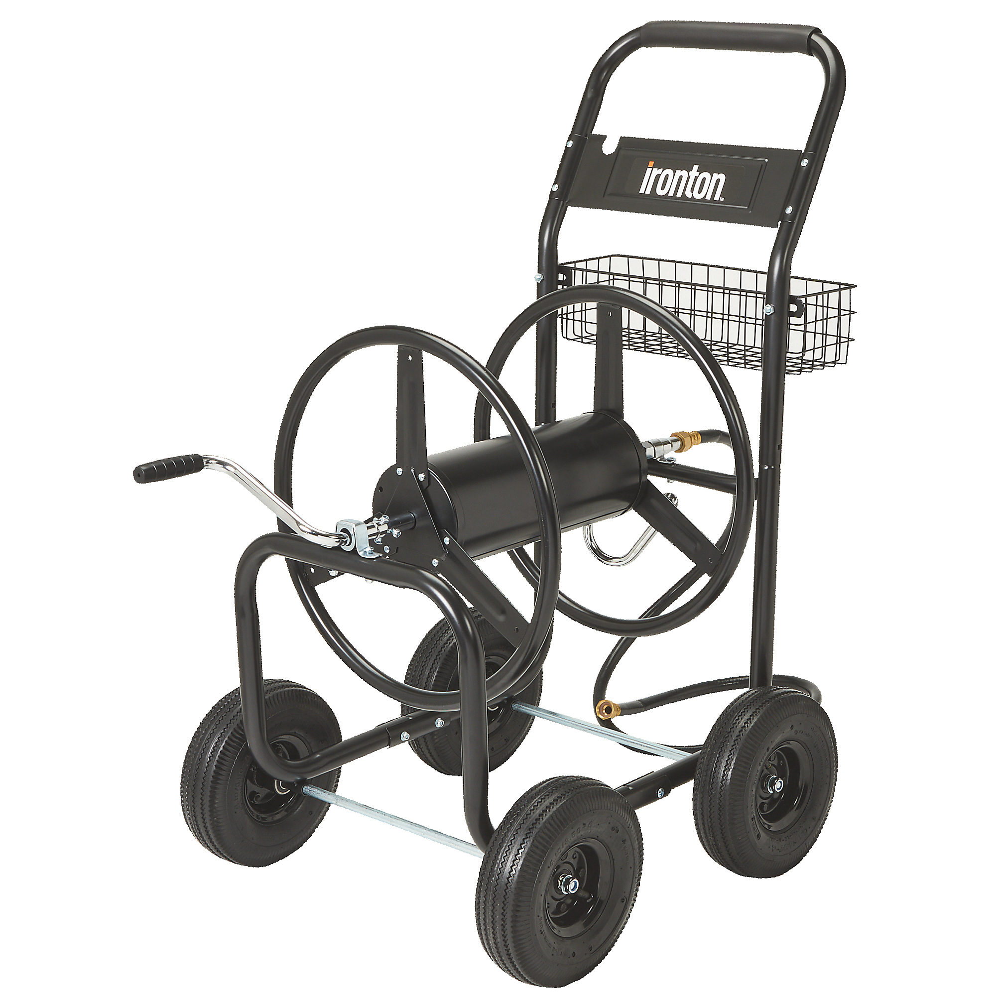 Ironton Garden Hose Reel Cart, 300ft. Capacity, Fits 5/8in. Hose, 10in. Pneumatic Tires